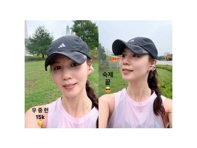 박시은 빗속에서도 러닝 계속했네
