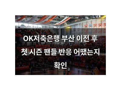 OK저축은행 부산 이전 후 첫 시즌 팬들 반응 어땠는지 확인