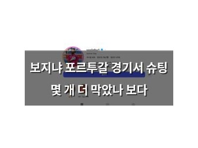 보지냐 포르투갈 경기서 슈팅 몇 개 더 막았나 보다