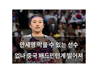 안세영 막을 수 있는 선수 없나 중국 배드민턴계 떨어져