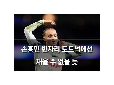 손흥민 빈자리 토트넘에선 채울 수 없을 듯