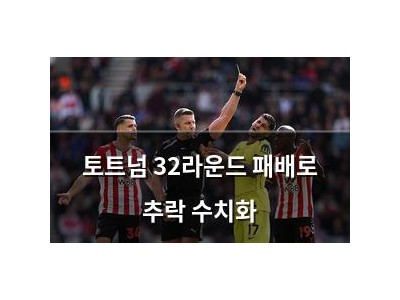 토트넘 32라운드 패배로 추락 수치화