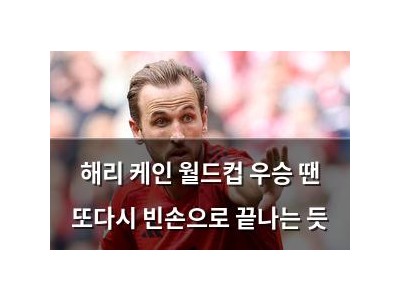 해리 케인 월드컵 우승 땐 또다시 빈손으로 끝나는 듯