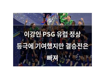 이강인 PSG 유럽 정상 등극에 기여했지만 결승전은 빠져