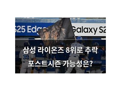 삼성 라이온즈 8위로 추락 포스트시즌 가능성은?