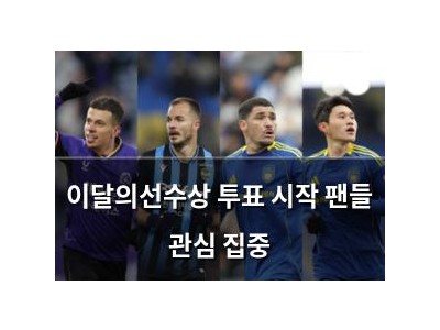 이달의선수상 투표 시작 팬들 관심 집중