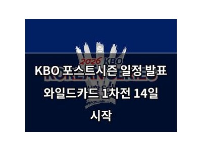 KBO 포스트시즌 일정 발표 와일드카드 1차전 14일 시작